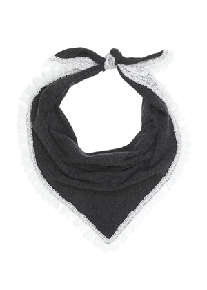 Wool lace triangular scarf Phantom B3020251 Ganni 